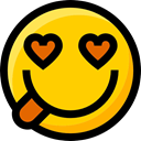 in love, Emoji, interface, Smileys, Ideogram, emoticons, faces, feelings Gold icon