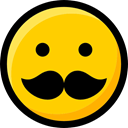 moustache, emoticons, Smileys, interface, faces, Emoji, Ideogram, feelings Gold icon