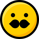 moustache, interface, faces, feelings, Emoji, Smileys, emoticons, Ideogram Gold icon