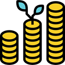 commerce, Coins, increase, growth, Money, Business Black icon