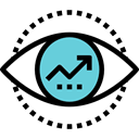 graphics, Business, Stats, Benefits, Diagram, statistics, Eye, growth, Arrow Black icon