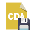 File, Diskette, Cda, Format Goldenrod icon