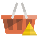 Basket, shopping, pyramid Black icon