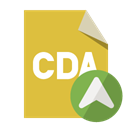 Cda, File, cda up, Format, Up Goldenrod icon