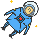 profession, galaxy, job, Aqualung, Occupation, Professions And Jobs, space, people, Astronaut, Avatar Black icon