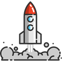 Rocket Ship, Space Ship Launch, Space Ship, Rocket Launch, Rocket, transport, transportation Black icon
