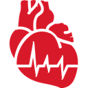 Cardiology, red Crimson icon