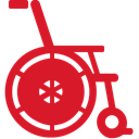 wheelchair, red Crimson icon