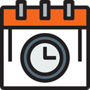 Clock, time, Dates, hour, tool, tools, Calendars, Business And Finance, date, interface, Calendar Black icon