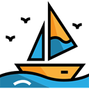 Sailboat, sail, Boat, transport, travel, Boats, sailing Black icon
