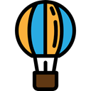 hot air balloon, transport, flight, transportation Black icon