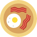 food, Bacon, egg, fried, Dish SandyBrown icon