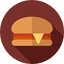 junk food, Burger, Fast food, hamburger, Food And Restaurant, food, sandwich SaddleBrown icon