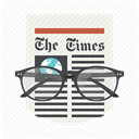 Newspaper, News, press, Glasses, newsletter, the times, media DimGray icon