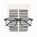 Page, document, editor, Edit, Glasses, Correction, File DimGray icon