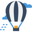 travel, transportation, flight, hot air balloon, transport, Air balloon DarkSlateGray icon