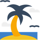 Palm Tree, tropical, Beach, palm, travel, Summertime, summer, nature, Botanical Black icon