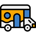 travel, vehicle, transport, Delivery, van, distribution Black icon