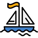 sailing boat, sailing, travel, sport, transport, Yachting, Boat, Yacht Black icon