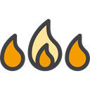 fire, danger, Element, nature, miscellaneous, Flame, Burning Black icon
