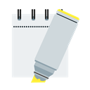 yellow, notepad, marker WhiteSmoke icon