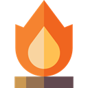 Flame, Camping, Burn, nature, Bonfire, hot, campfire, miscellaneous Black icon