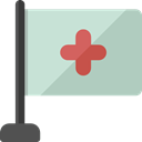 Health Clinic, medical, First aid, hospital, Health Care, Hospitals, flags, Clinic, flag, Healthcare And Medical Silver icon