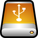 Usb, drive, External, storage, Disk, Data, save Goldenrod icon