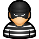 user, Prisoner, criminal, thief, cybercriminal Black icon