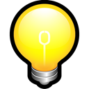 bulb, create, Alert, Idea, think, on Black icon