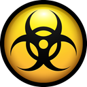 Adware, malicious, virus, danger, malware, Biohazard Black icon