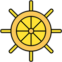 Boat, ship wheel, ship, wheel Black icon