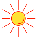 sun, Sunny, hot, weather Black icon