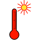 thermometer, sun, Fever, healthcare, medical care Black icon