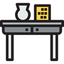 table, Office Material, Furniture And Household, furniture, desk Black icon