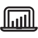 Device, statistics, Laptop, technology, figures, Business DarkSlateGray icon