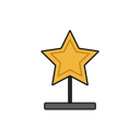 star, win, movie, award, ceremony, trophy Black icon