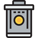 Can, Basket, Bin, Trash, Garbage, miscellaneous, interface, Tools And Utensils Silver icon