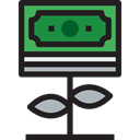 Money, investment, Business, Currency, Business And Finance, Bank, plant, growth Black icon