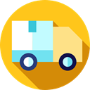 transportation, Automobile, Shipping And Delivery, Delivery, transport, Cargo Truck, truck, vehicle, Delivery Truck Gold icon