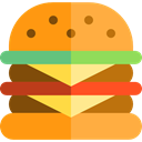 hamburger, Burger, sandwich, junk food, Fast food, food, Food And Restaurant SandyBrown icon