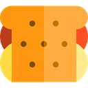 Lunch, snack, meal, Food And Restaurant, sandwich, Bread, food SandyBrown icon