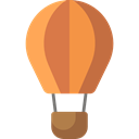 transport, transportation, flight, hot air balloon Black icon