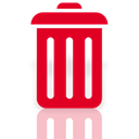 recycle, Mirror, Bin, Full Crimson icon