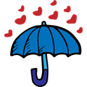 romantic, love, Valentines Day, Umbrella, lovely, Romanticism, Hearts, Tools And Utensils Black icon