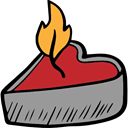 romantic, love, Heart Shaped, Romanticism, light, Tools And Utensils, illumination, lovely, Valentines Day, Candle DarkGray icon