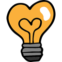 Valentines Day, Light bulb, electricity, Heart Shaped, illumination SandyBrown icon