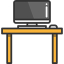 Desktop, furniture, screen, Computer, Furniture And Household, monitor DarkSlateGray icon