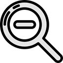 search, ui, zoom, Tools And Utensils, magnifying glass, detective, Zoom out, Loupe Black icon