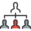 networking, Business, Boss, group, Hierarchical Structure, people, structure, team Black icon